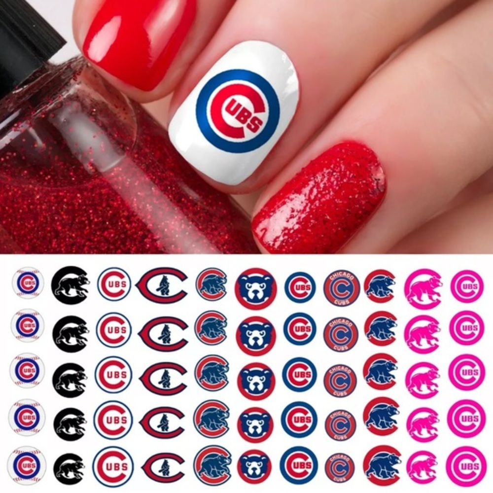 Cubs Nail Decals 💌BO/GO$6 ⚾️ Chicago Cubs Nail Decals